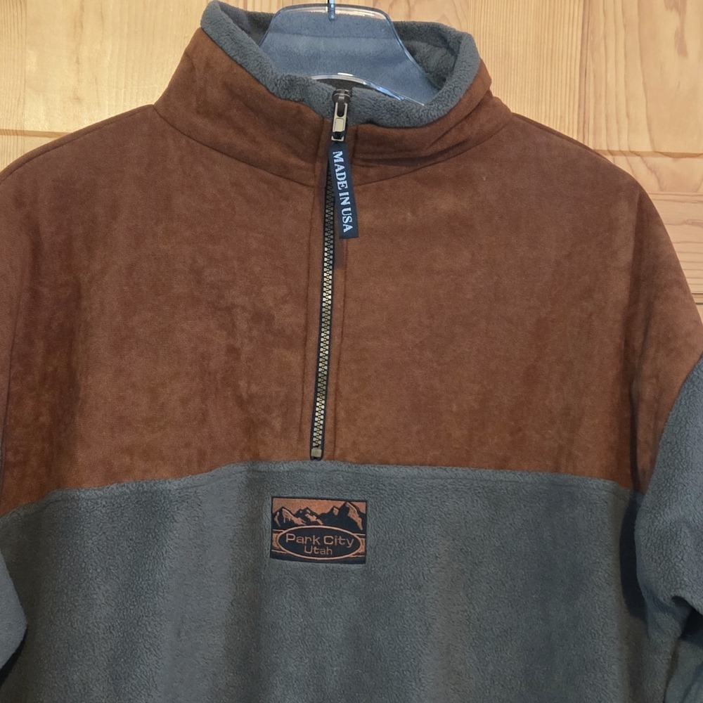 Polar Graphics Park City Ski 1/4 Zip Fleece Men's Size L Made In USA